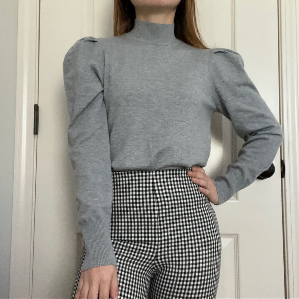 Puff Sleeve Turtleneck Sweater